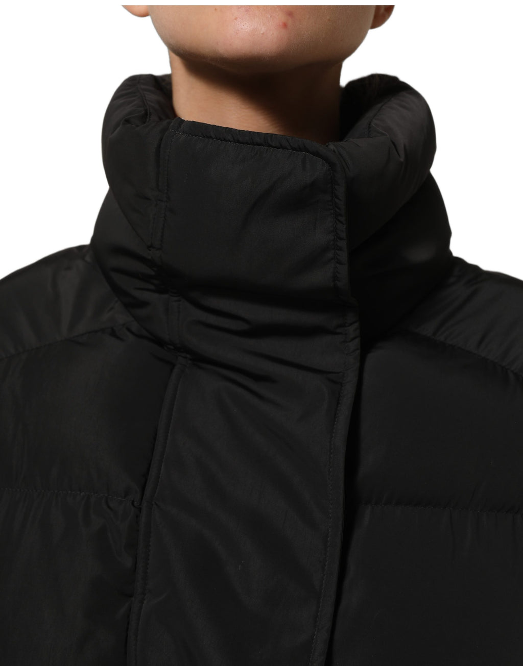 Veste sans manches pour homme Dolce & Gabbana en polyester noir, matelassée et rembourrée, style puffer.