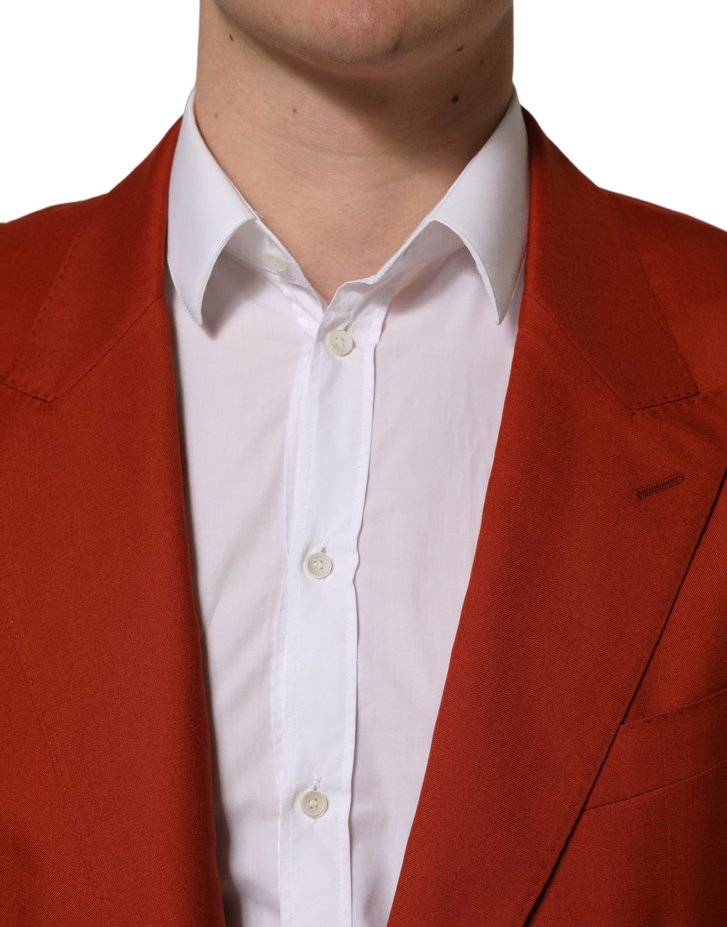 Veste blazer en cachemire rouge Dolce & Gabbana, coupe simple boutonnage, élégante et sophistiquée.