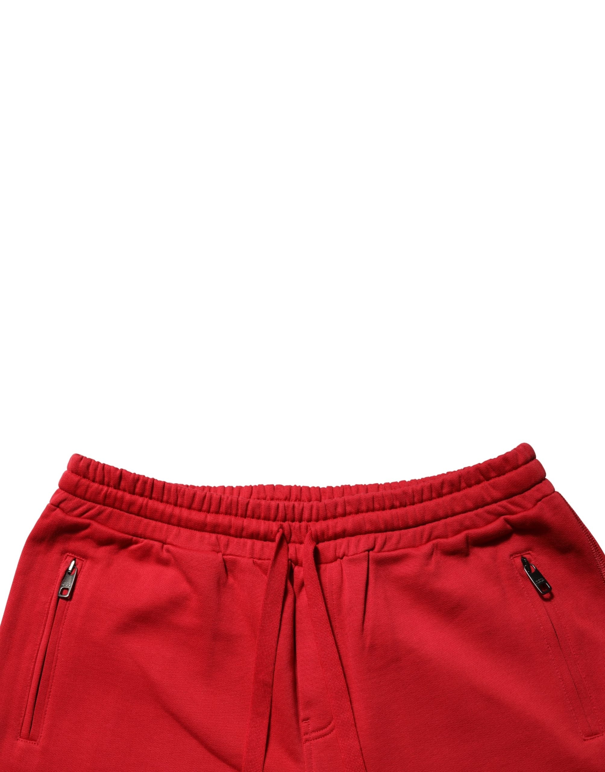 Pantalon de jogger Dolce & Gabbana rouge en coton avec logo DG, pour homme, sweatpants décontractés.