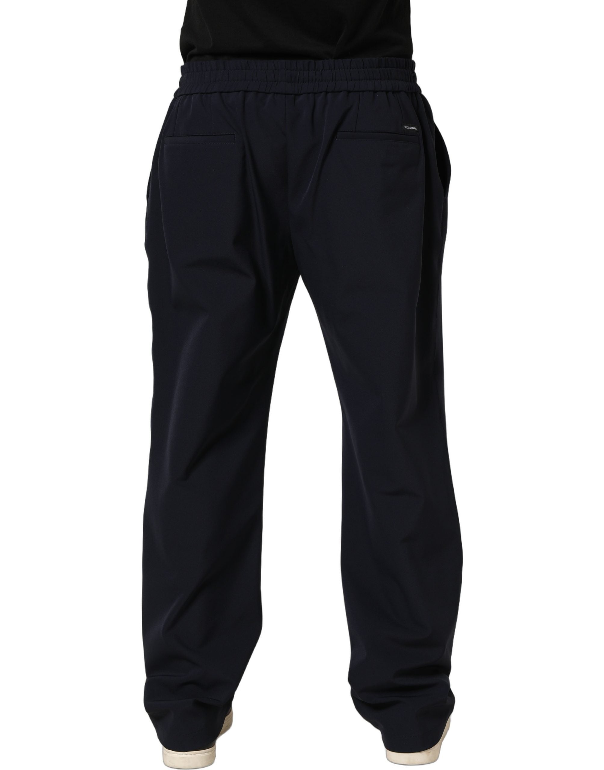 Pantalon de jogging en nylon bleu foncé Dolce & Gabbana avec cordon de serrage et finition décontractée.