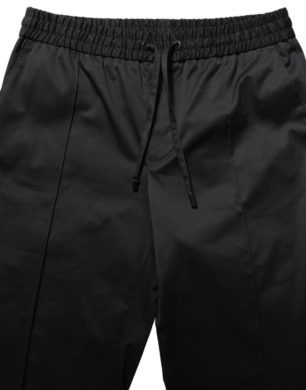 Pantalon de jogging noir Dolce & Gabbana pour homme en coton avec cordon de serrage, style décontracté et confortable.