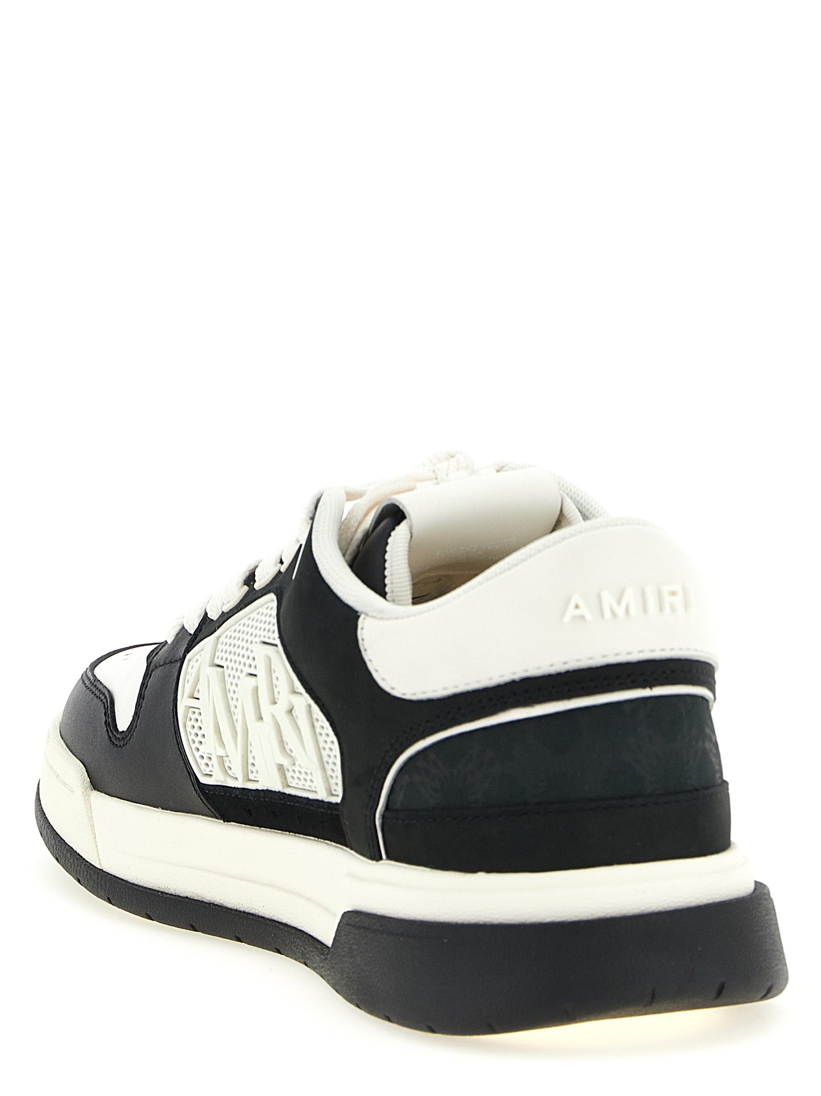 Chaussures basses Amiri Bicolor en cuir de veau, sneakers tendance avec design coloré et semelle blanche.