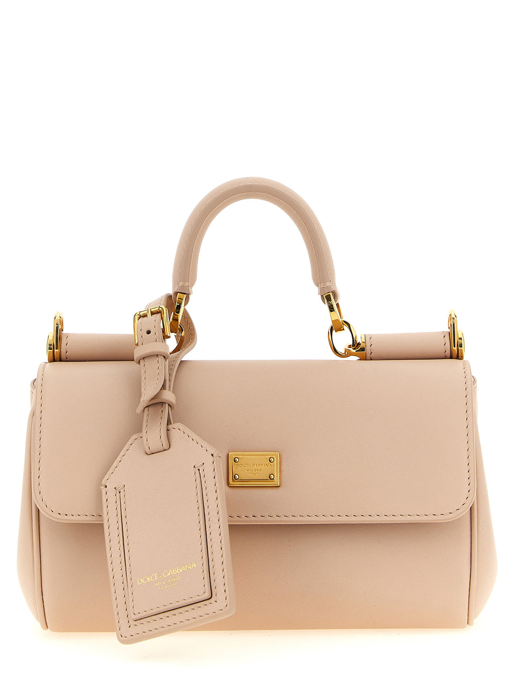Sac à main en cuir de veau multicolore de Dolce & Gabbana, design élégant et coloré, avec poignées et détails raffinés.