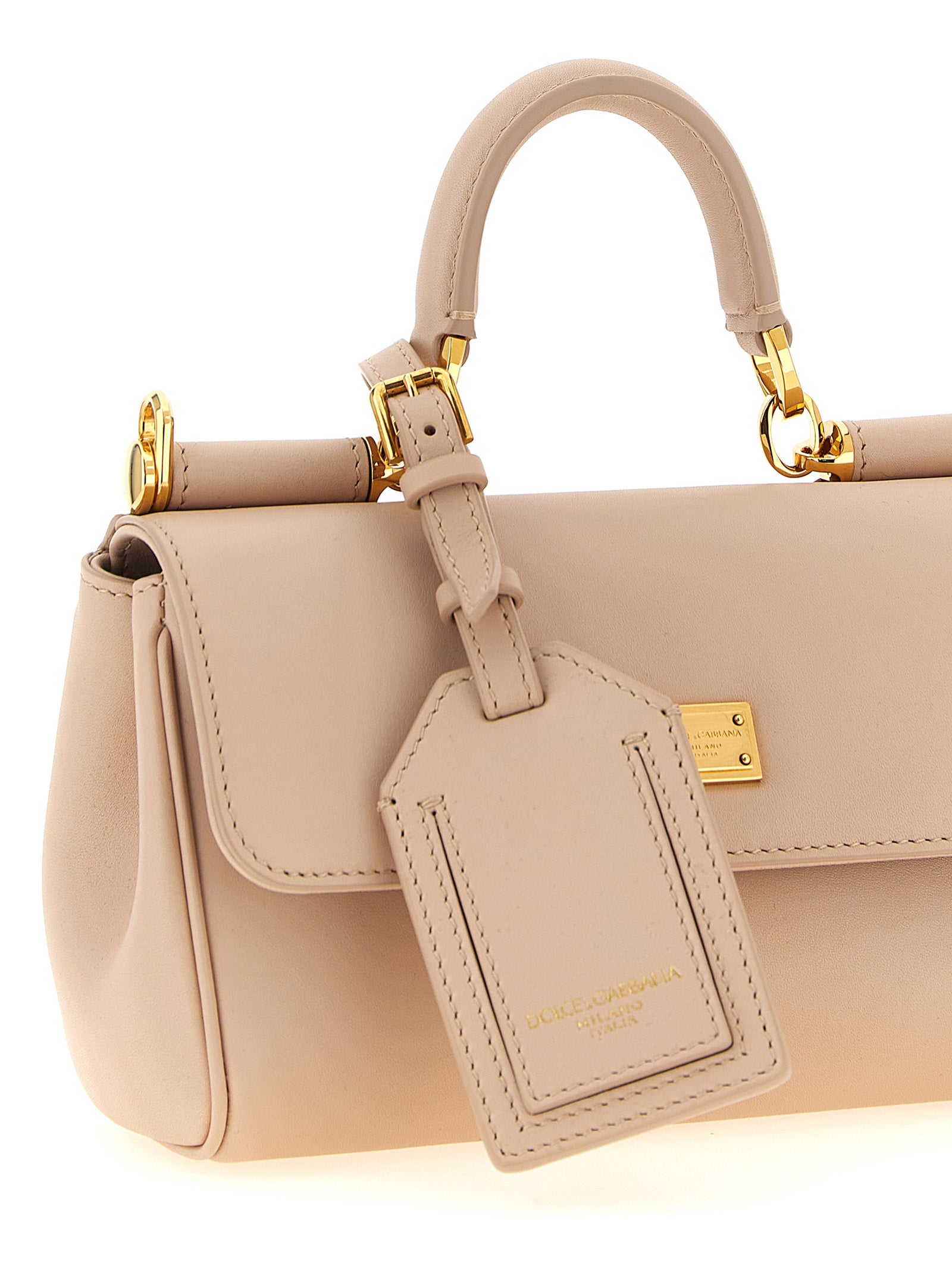 Sac à main Dolce & Gabbana en cuir de veau multicolore, avec design élégant et détails sophistiqués.