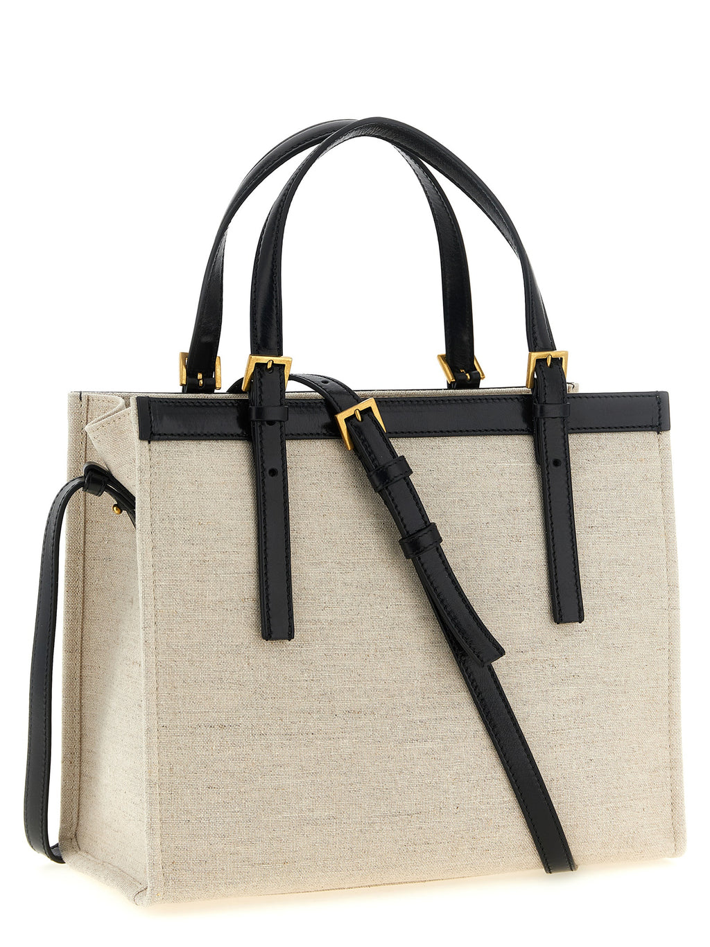 Sac tote en cuir beige de Versace, élégant et spacieux, avec logo emblématique visible sur le devant.