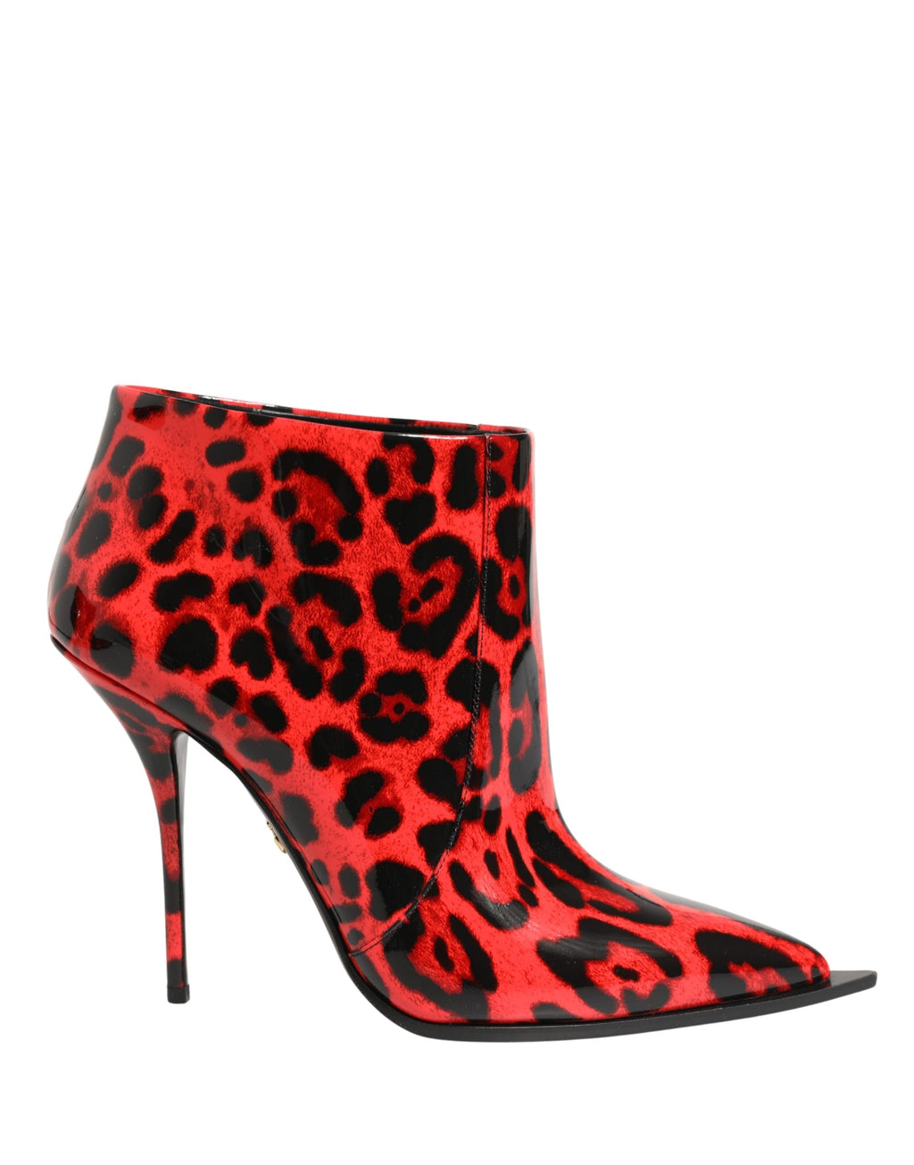 Bottes ankle Dolce & Gabbana Cardinale à léopard rouge, style élégant avec motif animalier et semelle en cuir.