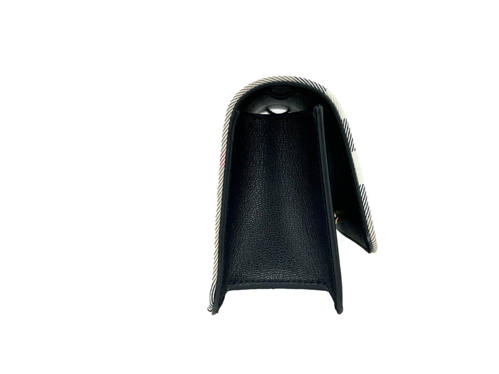 Sac à bandoulière en cuir noir Burberry Small Leather Madison avec motif à carreaux, design élégant et compact.