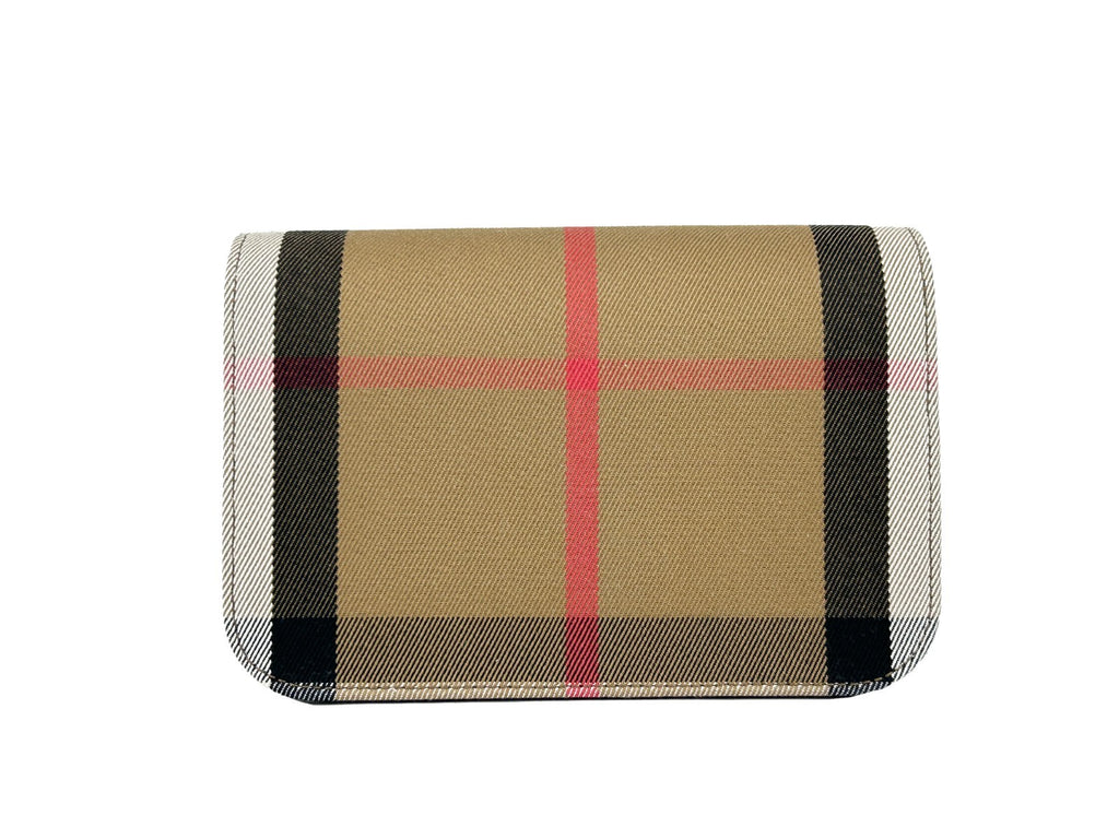 Sac à bandoulière en cuir noir Burberry Madison Small avec motif à carreaux, élégant et compact, pour un style sophistiqué.