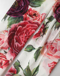 Chaussettes en nylon blanc Dolce & Gabbana avec motif floral, collants élégants pour femmes.