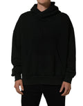 Sweat à capuche noir Dolce & Gabbana DGVIB3 pour homme, vêtement en coton avec logo sur la poitrine.