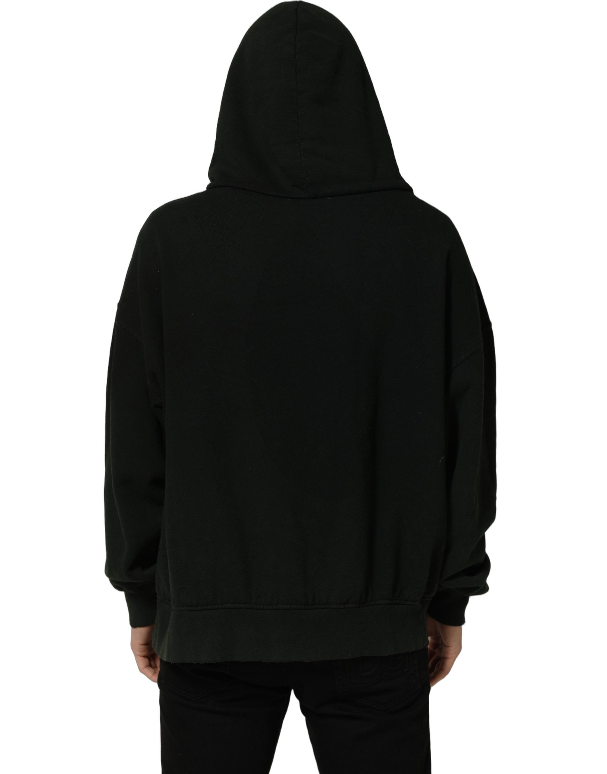 Sweat à capuche noir Dolce & Gabbana DGVIB3 pour homme, pulls tendance avec logo Dolce & Gabbana visible.