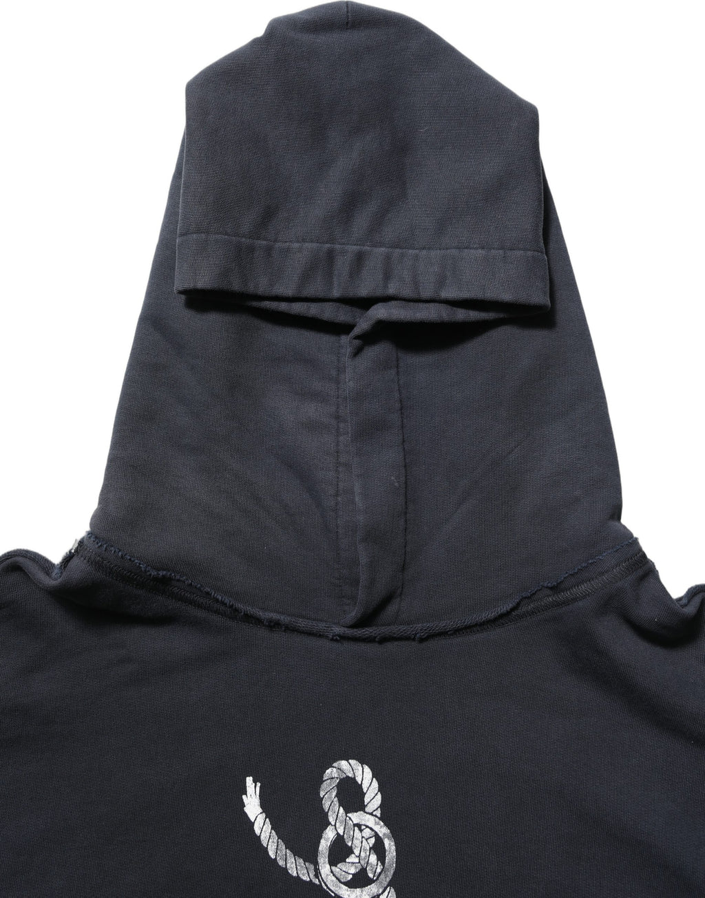 Sweat à capuche noir Dolce & Gabbana avec motif ancre, sweatshirt en coton, style décontracté et tendance.
