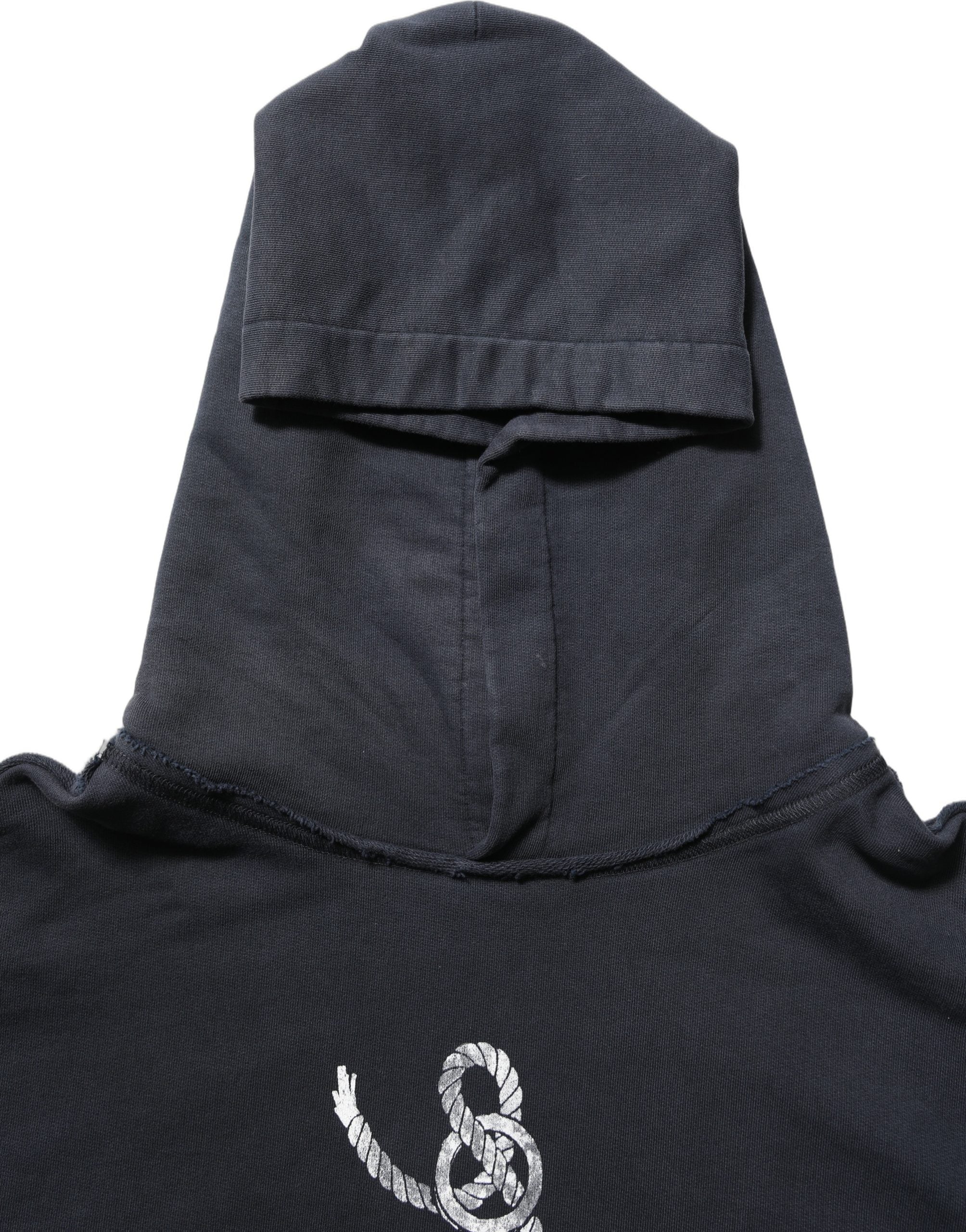 Sweat à capuche noir Dolce & Gabbana avec motif ancre, sweatshirt en coton, style décontracté et tendance.
