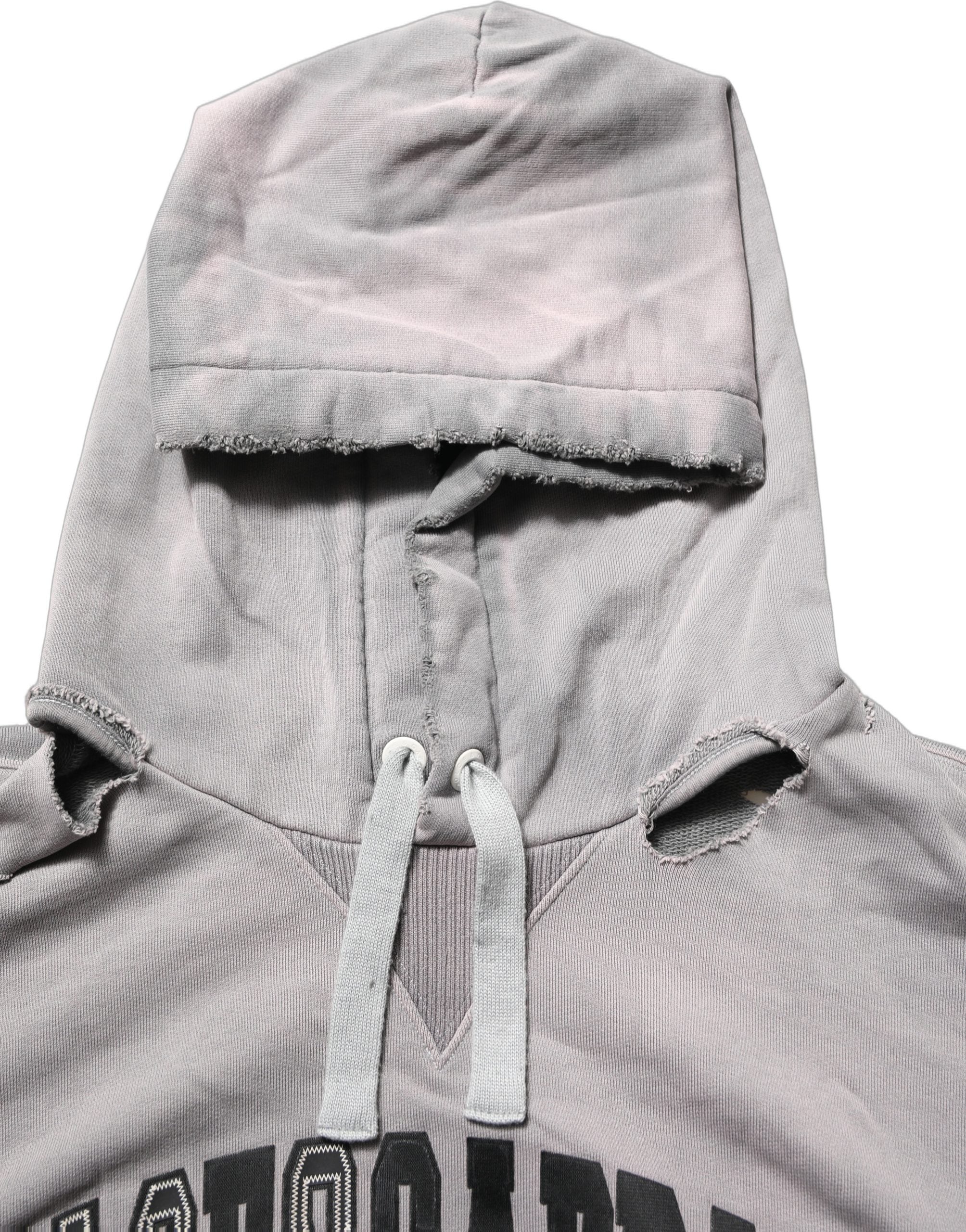 Sweat à capuche gris Dolce & Gabbana pour homme avec motif graphique, pull confortable en coton.