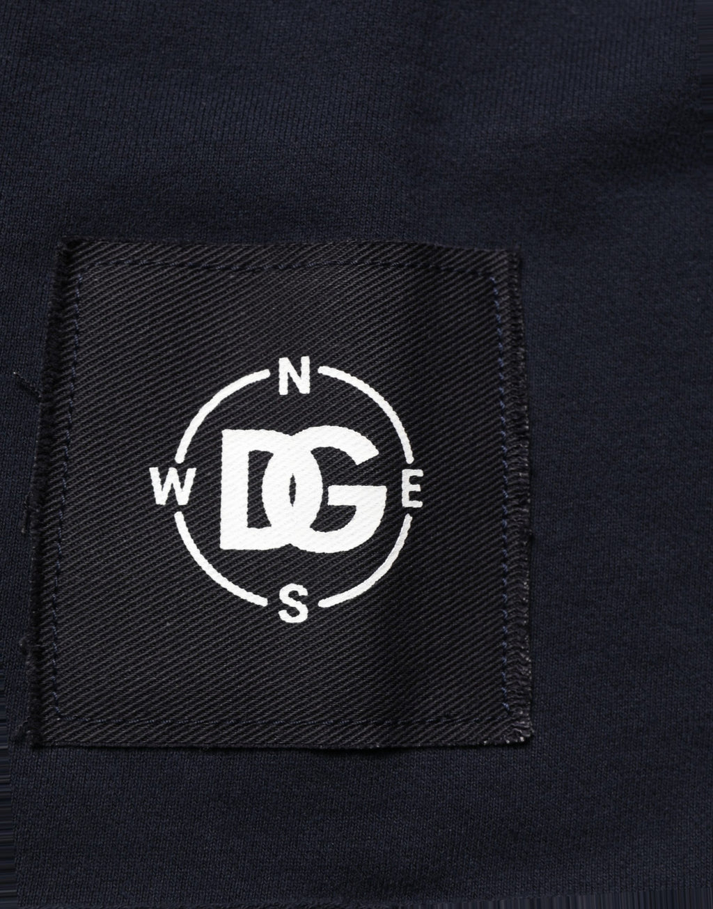 Sweat-shirt en coton bleu foncé avec logo Dolce & Gabbana, pull décontracté pour homme.