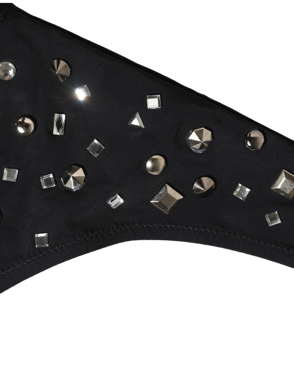 Maillot de bain une pièce bandeau noir Dolce & Gabbana avec découpes et embellissements brillants, style élégant et sophistiqué.