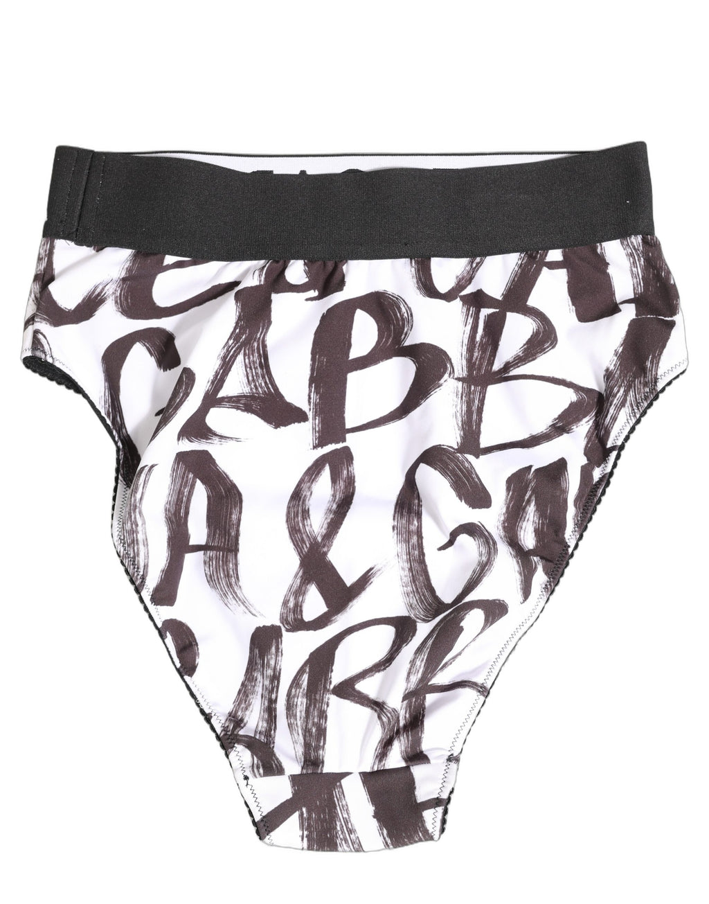Sous-vêtements Dolce & Gabbana, culotte haute blanche et noire avec logo graphique, en coton confortable.