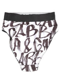 Sous-vêtements Dolce & Gabbana, culotte haute blanche et noire avec logo graphique, en coton confortable.