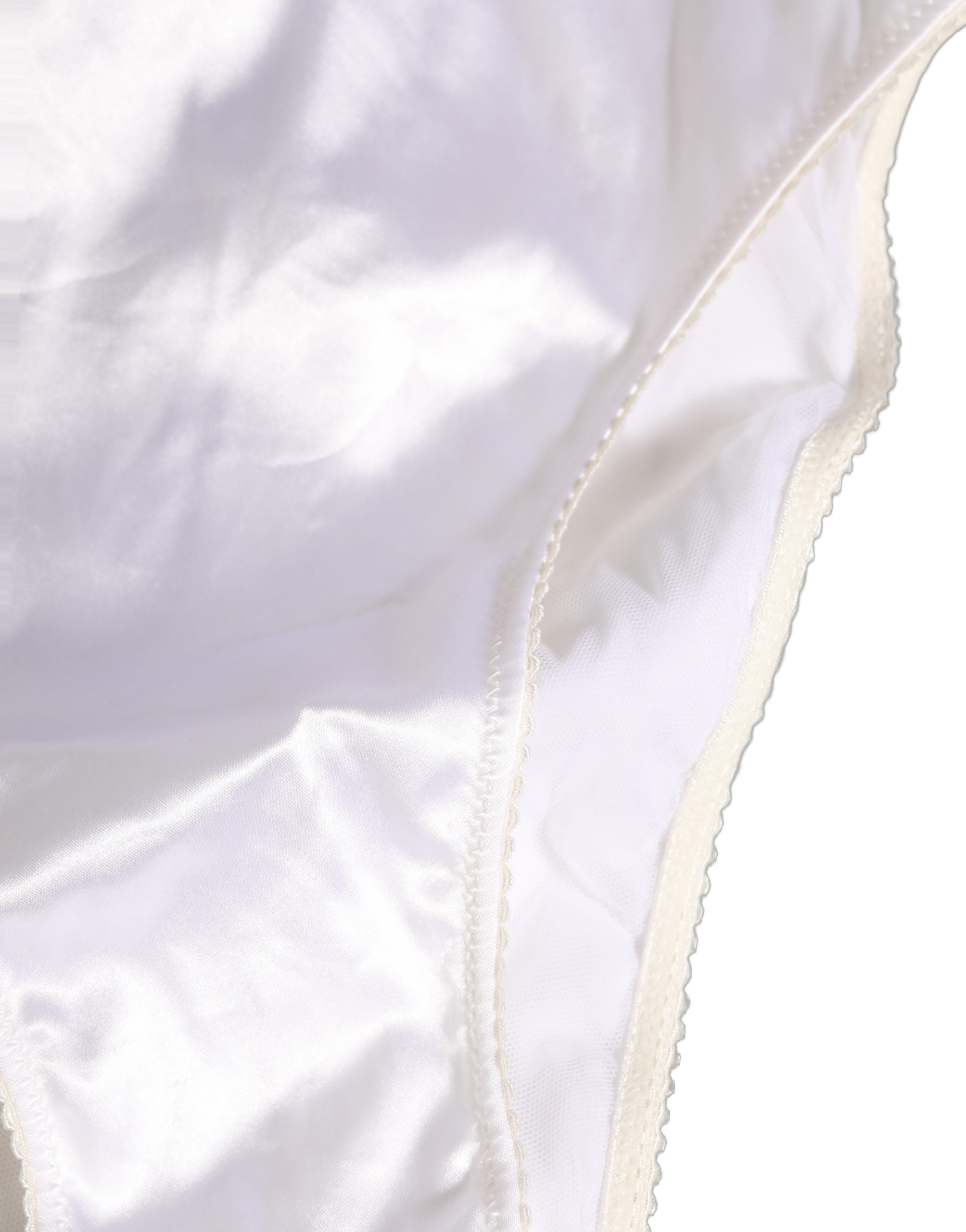 Culotte blanche en satin à taille haute de Dolce & Gabbana avec logo pour femmes, sous-vêtements élégants et confortables.