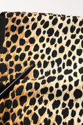 Robe midi en soie à imprimé léopard marron de Dolce & Gabbana, robe droite élégante avec motif animalier.