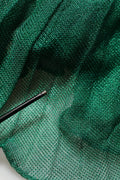 Robe longue plissée sans manches de couleur verte métallisée de Dolce & Gabbana, élégante et sophistiquée.