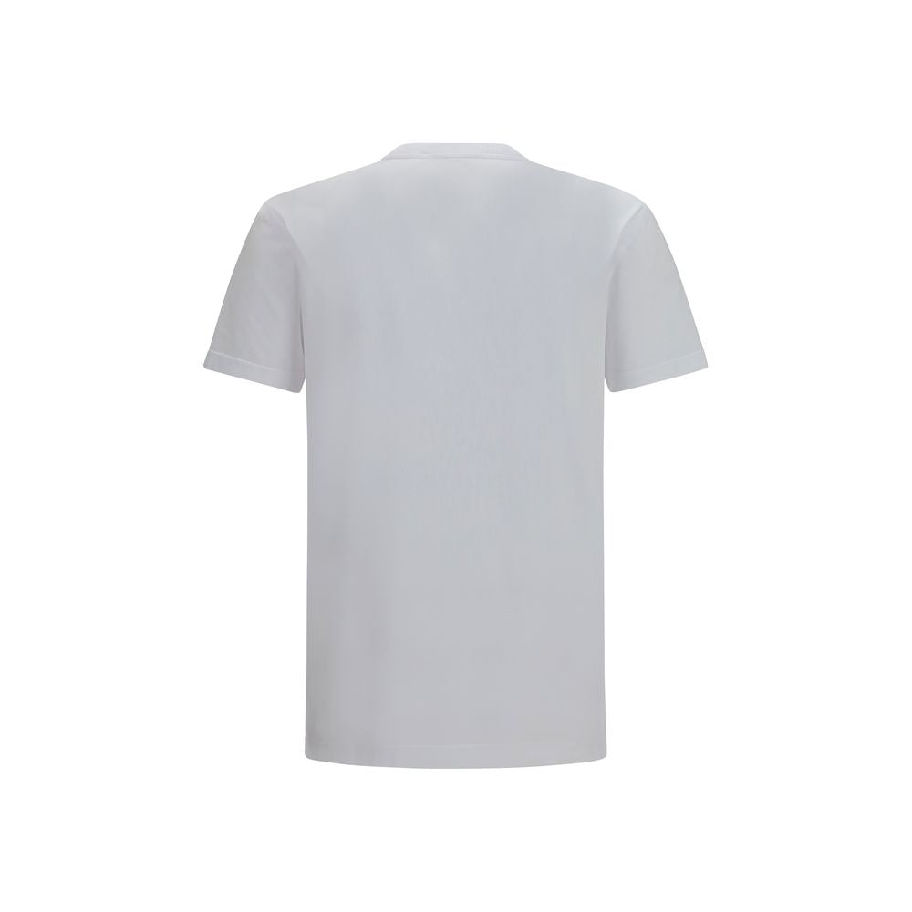 T-shirt blanc en coton de Dolce & Gabbana, coupe classique et logo discret visible sur le devant.