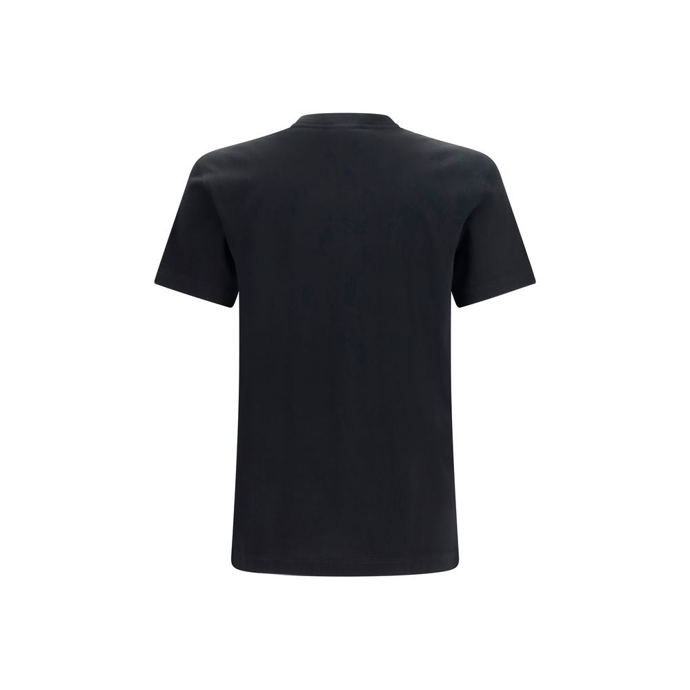 T-shirt noir en coton Dolce & Gabbana avec logo blanc visible, casual et élégant, porté ou posé à plat.