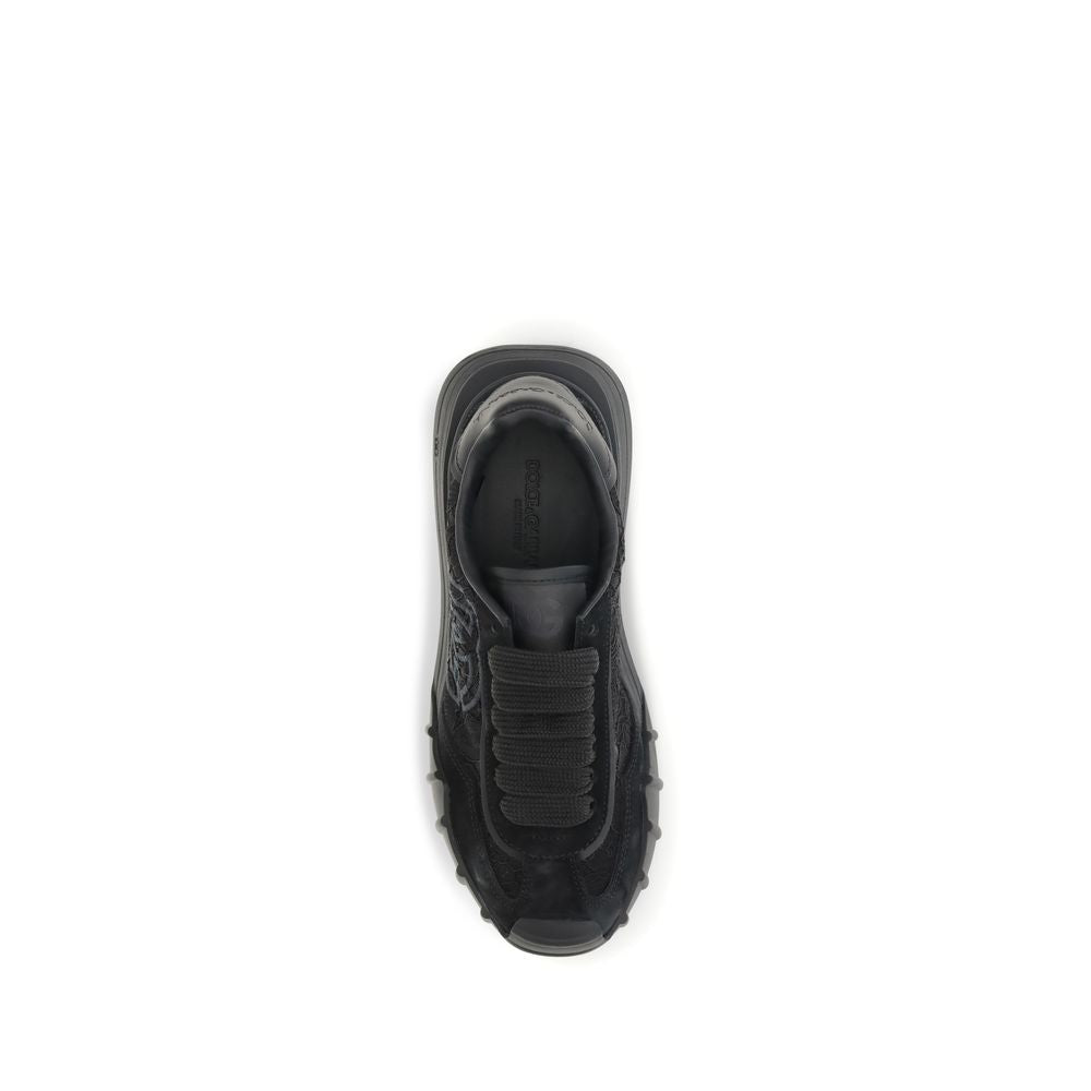 Baskets chunky en cuir de veau noir Dolce & Gabbana Bos Taurus avec semelle épaisse et design moderne.