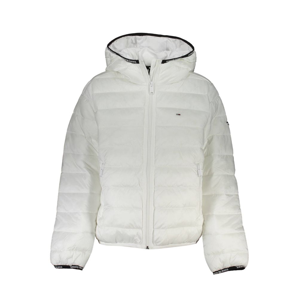 Veste en polyester blanche pour femmes de Tommy Hilfiger, coupe élégante, avec logo discret sur la poche.