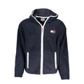 Veste homme en polyester bleu de Tommy Hilfiger, coupe classique avec fermeture éclair et col montant.