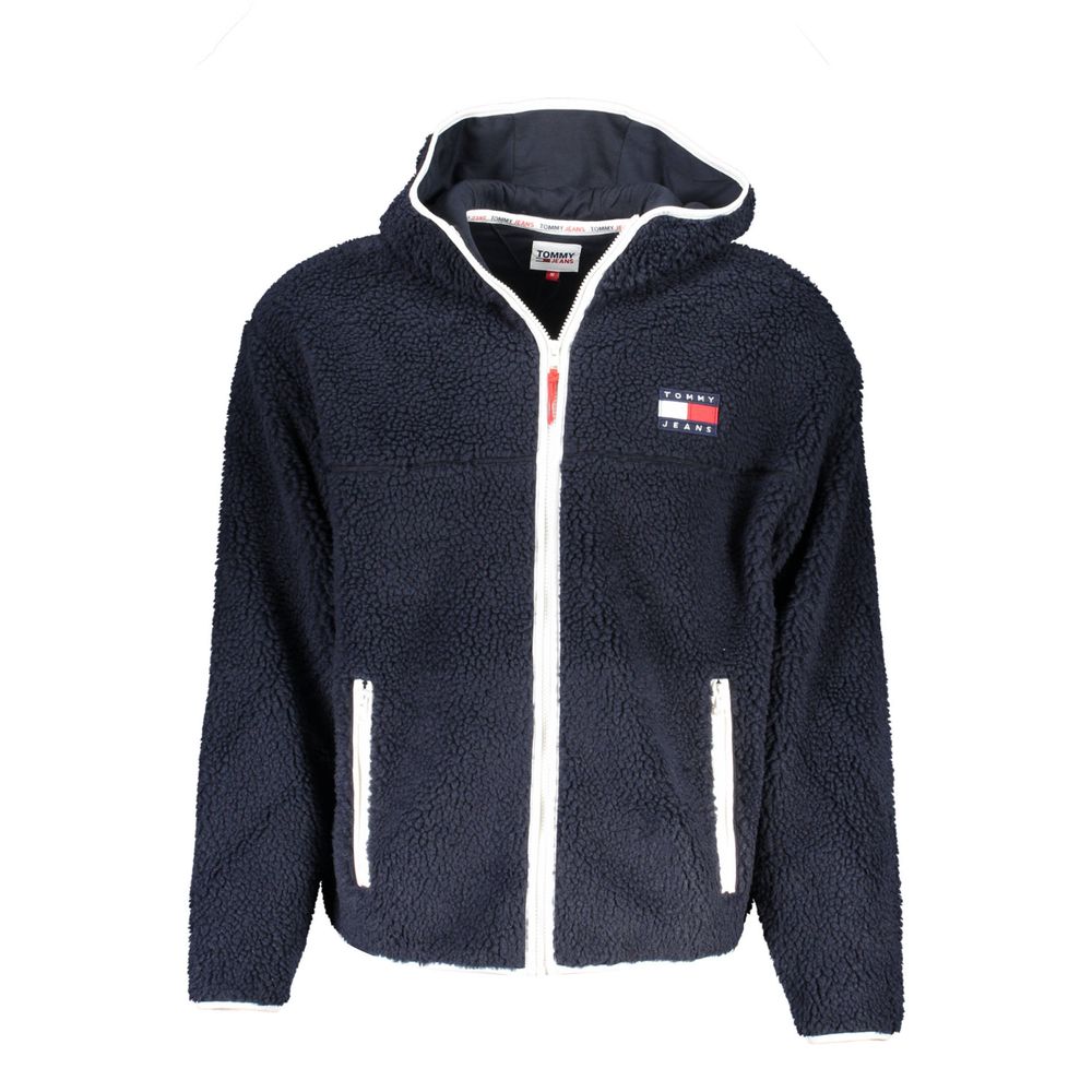 Veste homme en polyester bleu de Tommy Hilfiger, coupe classique avec fermeture éclair et col montant.