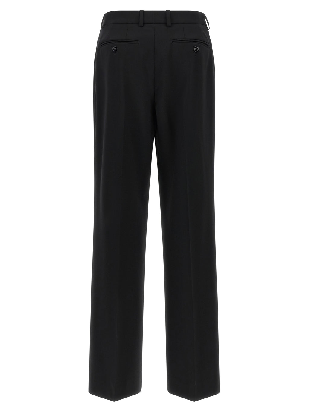 Pantalons décontractés en laine vierge noire Dolce & Gabbana, coupe décontractée et style élégant pour homme.