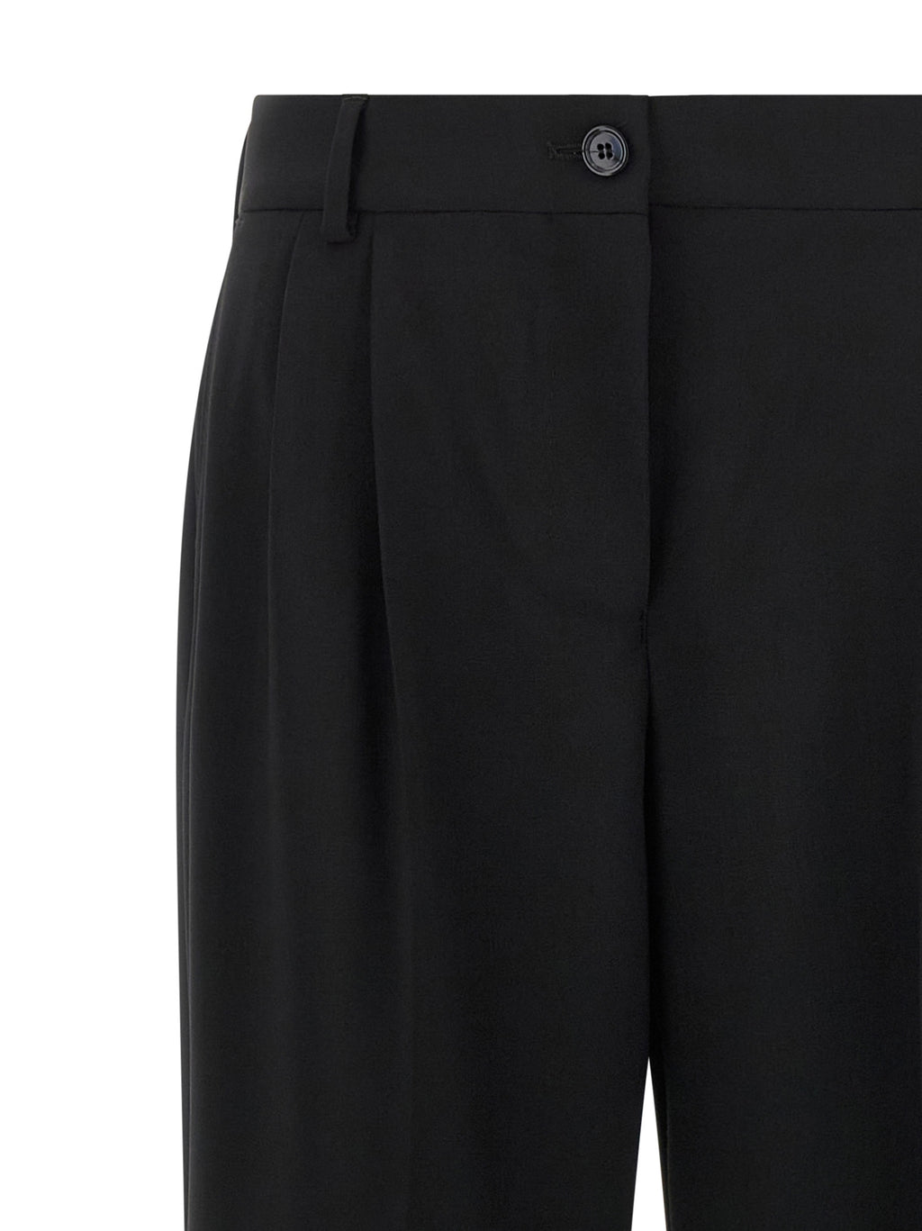 Pantalon décontracté en laine vierge noire de Dolce & Gabbana, coupe classique pour homme ou femme.