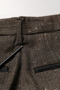 Pantalon taille haute marron foncé Dolce & Gabbana, coupe tapered, en tissu élégant, vue de face sur un fond neutre.