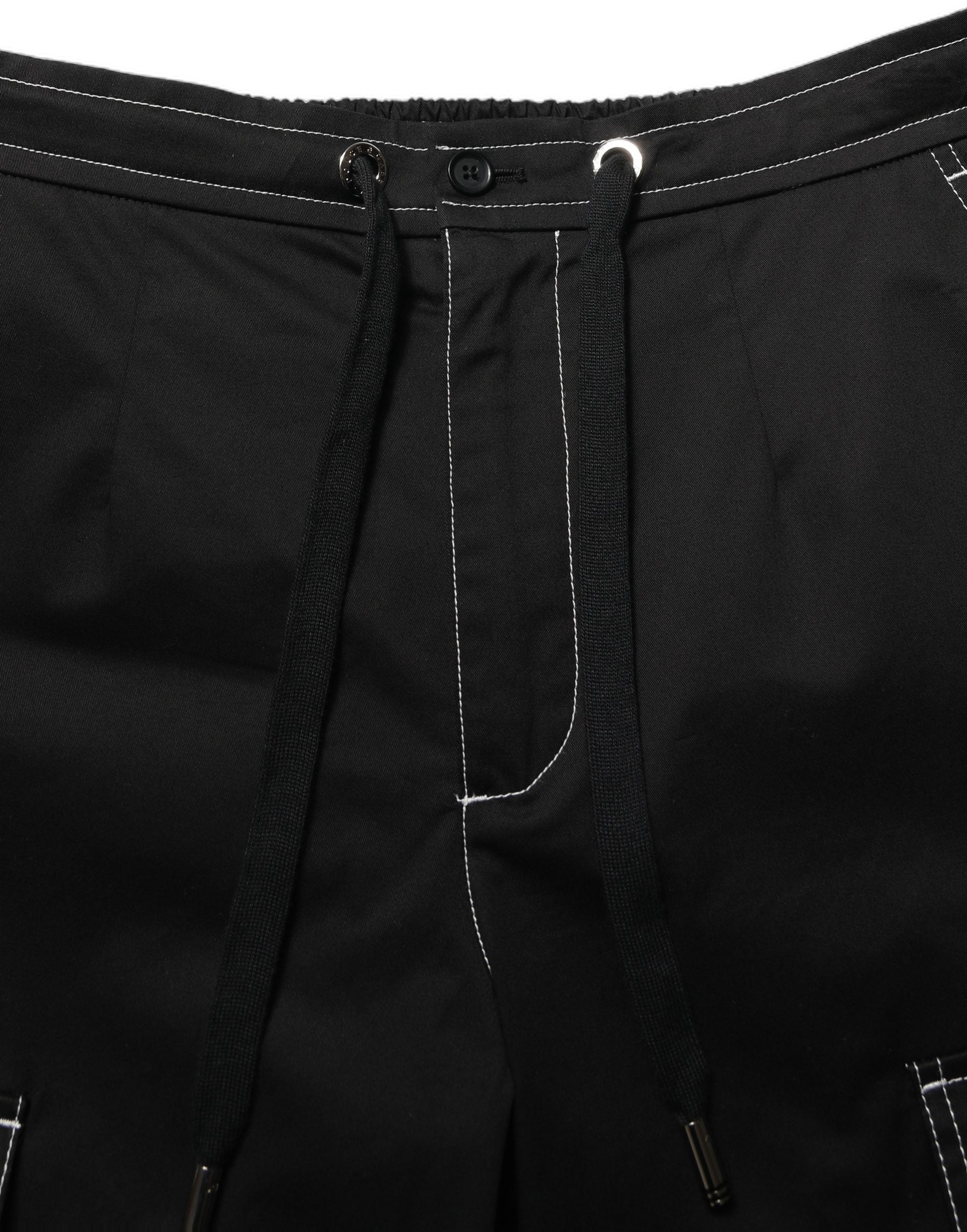 Pantalon cargo noir à taille haute et coupe droite de Dolce & Gabbana, style élégant et tendance.