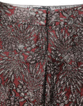 Pantalon droit en jacquard floral bordeaux et gris de Dolce & Gabbana, style élégant et sophistiqué.