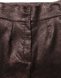 Pantalons en métal marron à taille haute et jambe tapered de Dolce & Gabbana, style élégant et sophistiqué