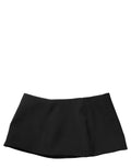 Jupe courte en laine noire Dolce & Gabbana, coupe évasée à taille basse pour femme, vue de face.