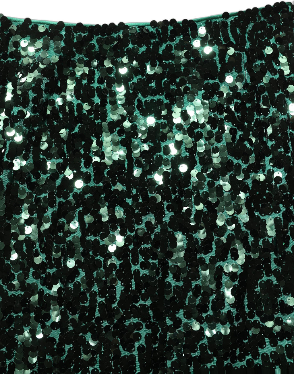 Jupe midi verte en sequins à taille haute de Dolce & Gabbana, coupe crayon élégante et brillante, pour un style sophistiqué.