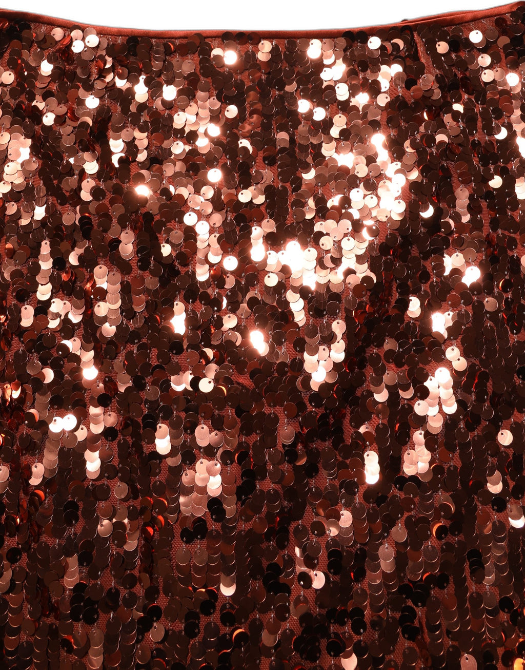 Jupe midi Dolce & Gabbana en sequins bronze taille haute, coupe pencil, élégante et sophistiquée.