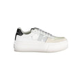 Basket femme en polyester blanc de Calvin Klein, chaussures de sport élégantes et confortables, vue de face.