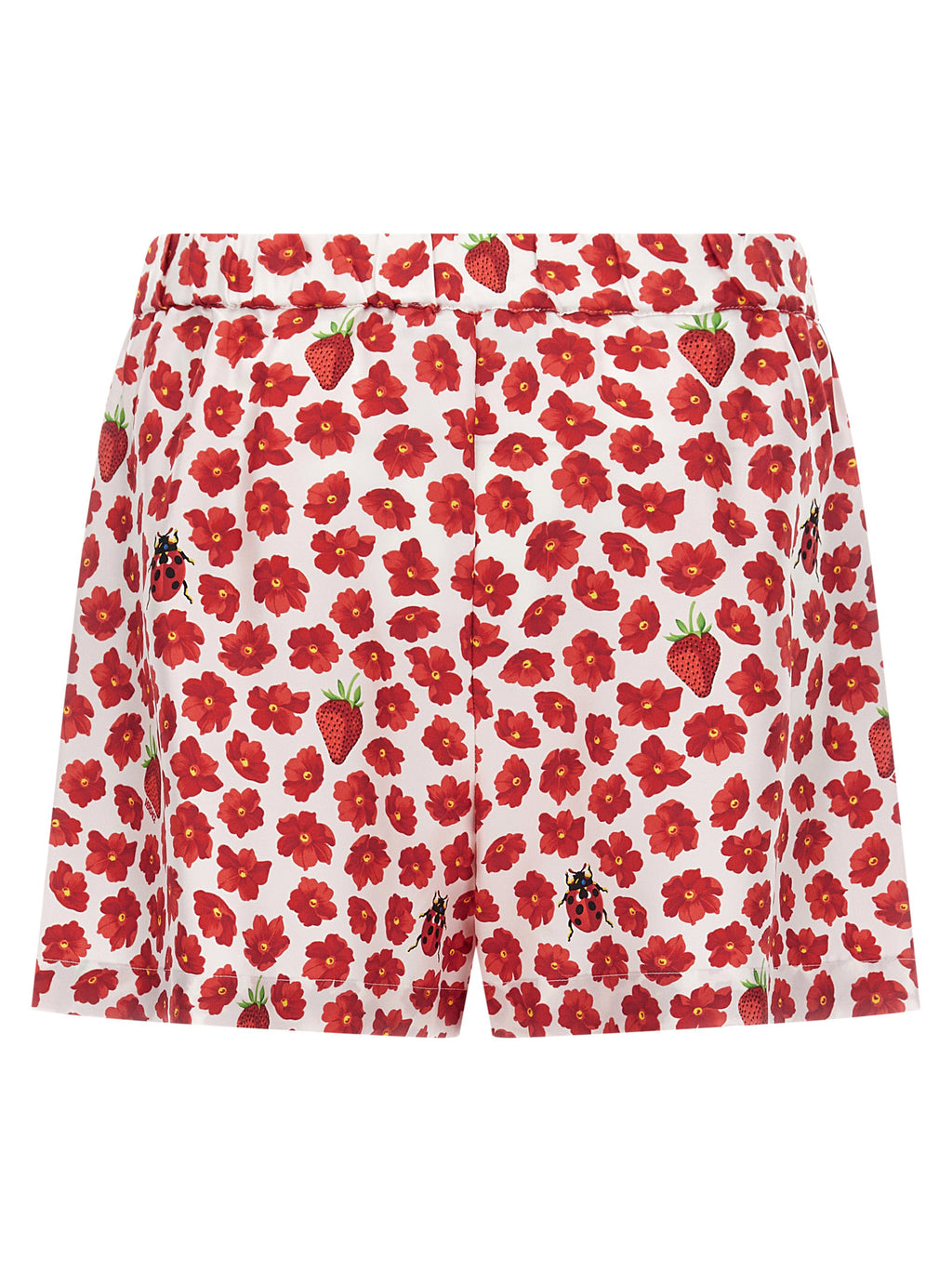 Shorts bermuda en soie multicolore de Versace, style élégant avec motif coloré, pour un look sophistiqué et tendance.