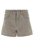 Shorts bermuda en coton beige de la marque Fendi, avec coupe décontractée et détails élégants, visibles sur l'image.