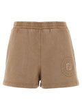 Shorts bermuda en coton marron de la marque Fendi, visibles avec détails du tissu et coupe décontractée.