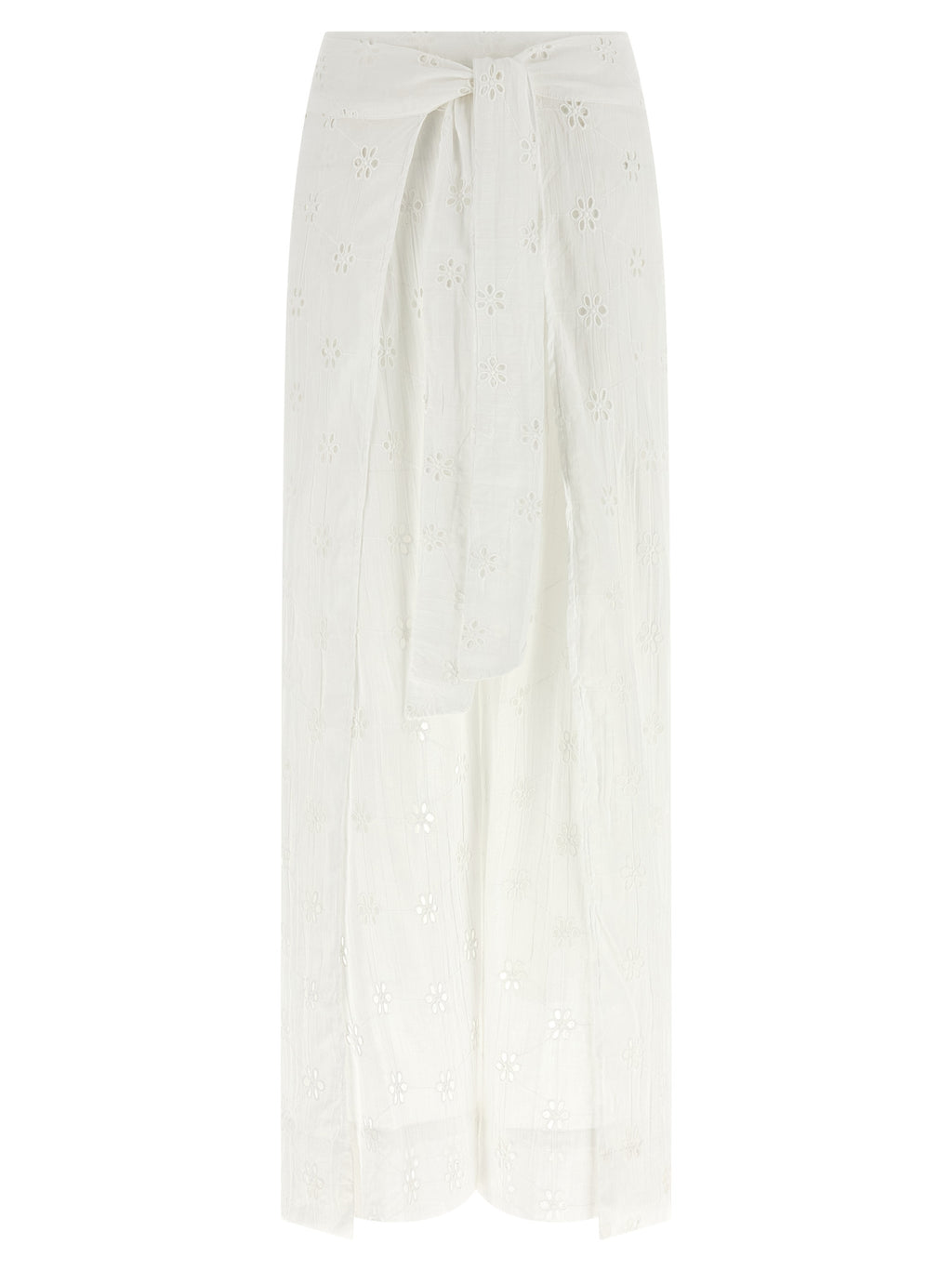 Pantalon décontracté en coton blanc de la marque Polo Ralph Lauren, vue frontale avec détail de ceinture et poches.