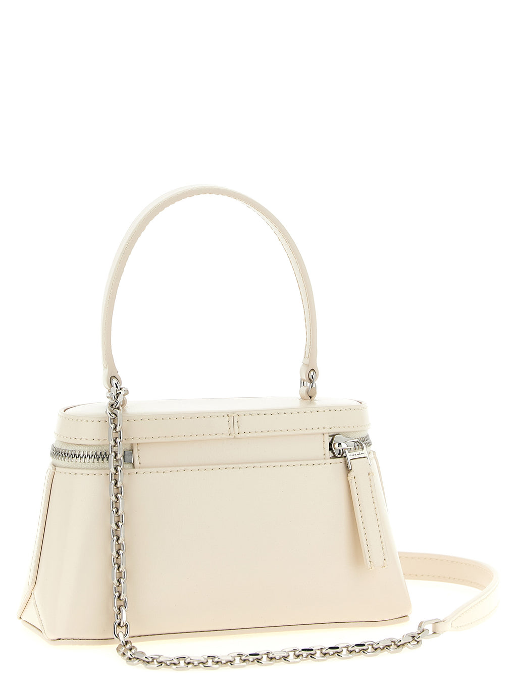 Sac à bandoulière en cuir blanc Givenchy, élégant et sophistiqué, avec détails en métal et finition de haute qualité.