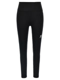 Leggings en polyester noirs de Balenciaga, coupe ajustée et design moderne, visibles sur un mannequin.