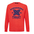 T-shirt en coton rouge Dsquared² avec logo graphique sur le devant, confort et style décontracté.