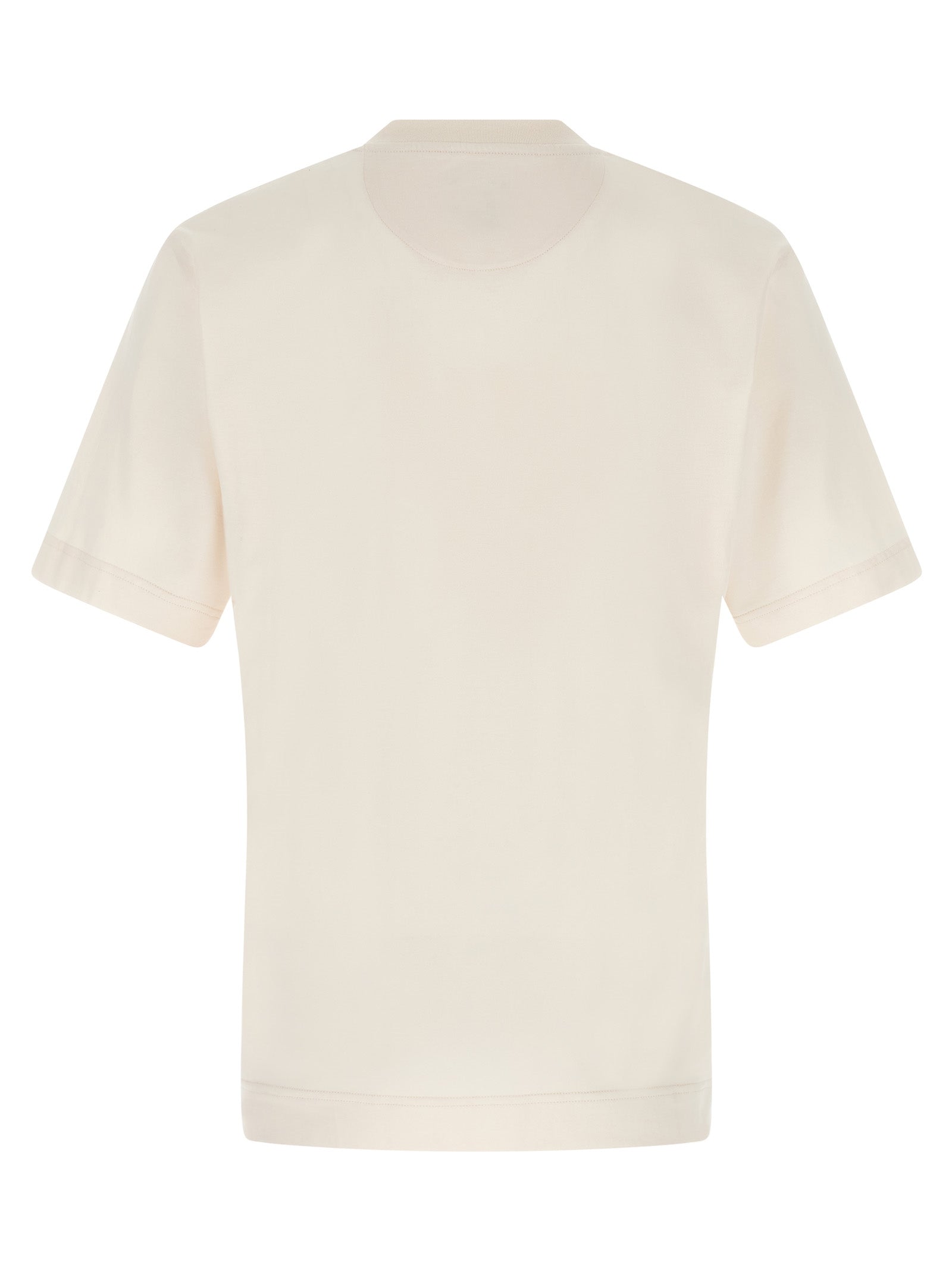 T-shirt blanc en coton de la marque Fendi, vêtement décontracté avec logo Fendi visible sur le devant.