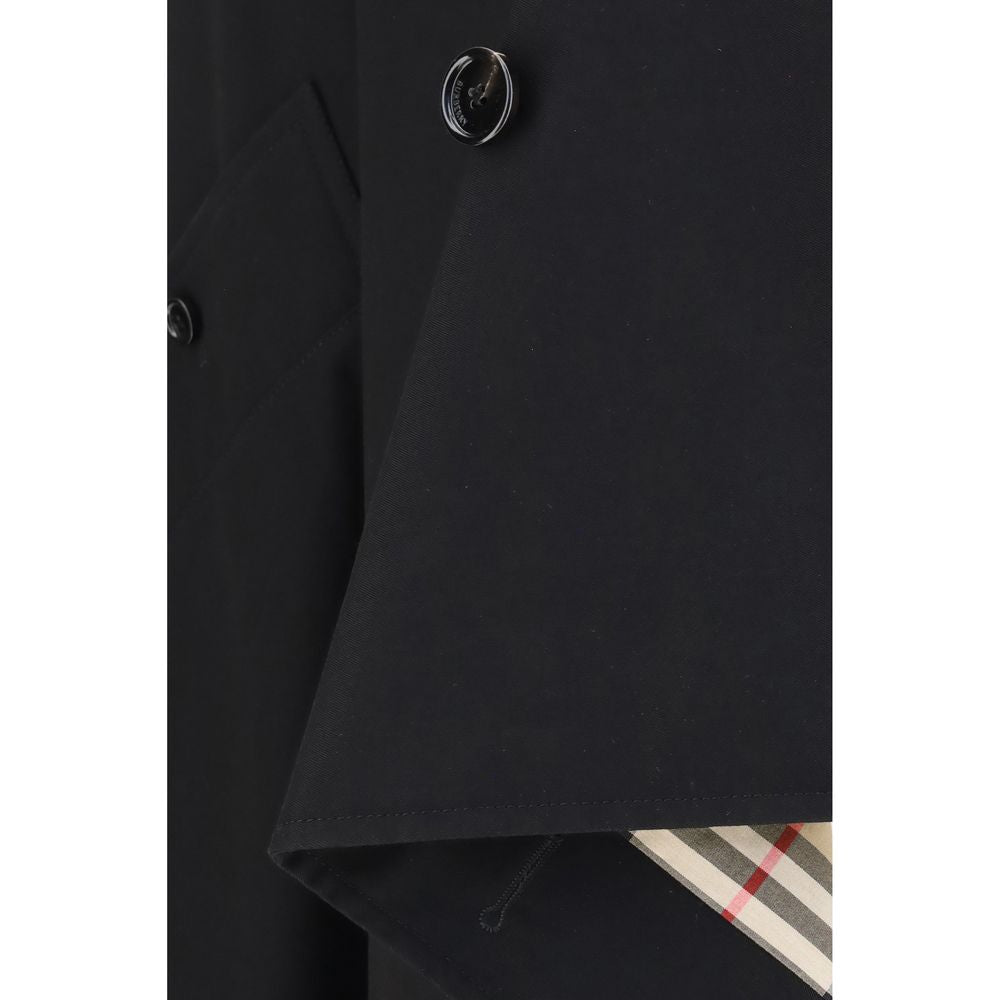Jupe longue noire en coton de la marque Burberry, style élégant et classique.